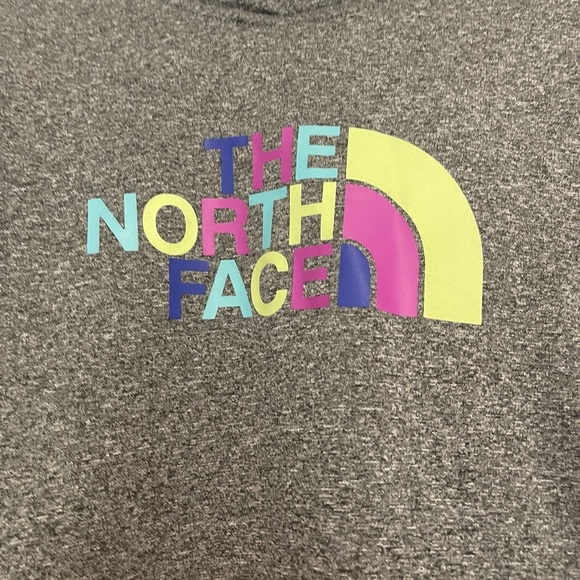 North‎ Face Grey and Neon Green Hoodie. Size L - Picture 2 of 4